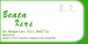 beata kiri business card